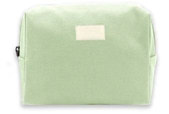 Trousse coton bio personnalisable 27x18 cm - Estelle Vert d'eau